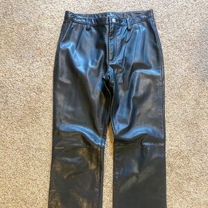 Black leather pants